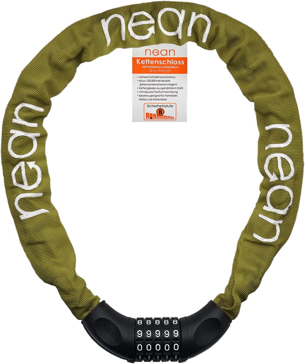 Fietsslot Kind - Licht Olijfgroen - 900 mm - Hoog Beveiligingsniveau - Voor Fietsen en E-bikes