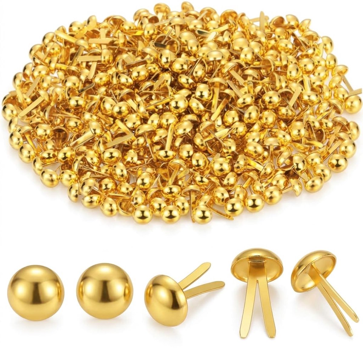 300 Stuks Gouden Pannenklemmen 8mm voor Scrapbooking en DIY-projecten
