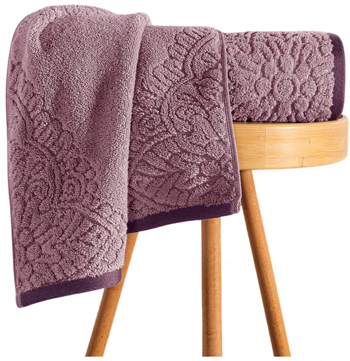 Luxe Katoenen Badhanddoek VANCE 70x140cm - Poederroze