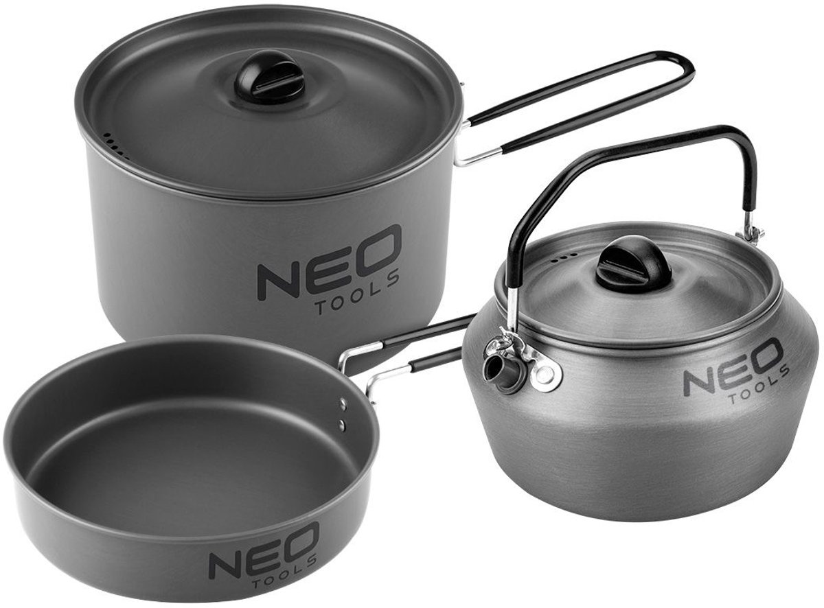 Merkloos Kampeerbestek Set 3 Delig - Lichtgewicht Aluminium