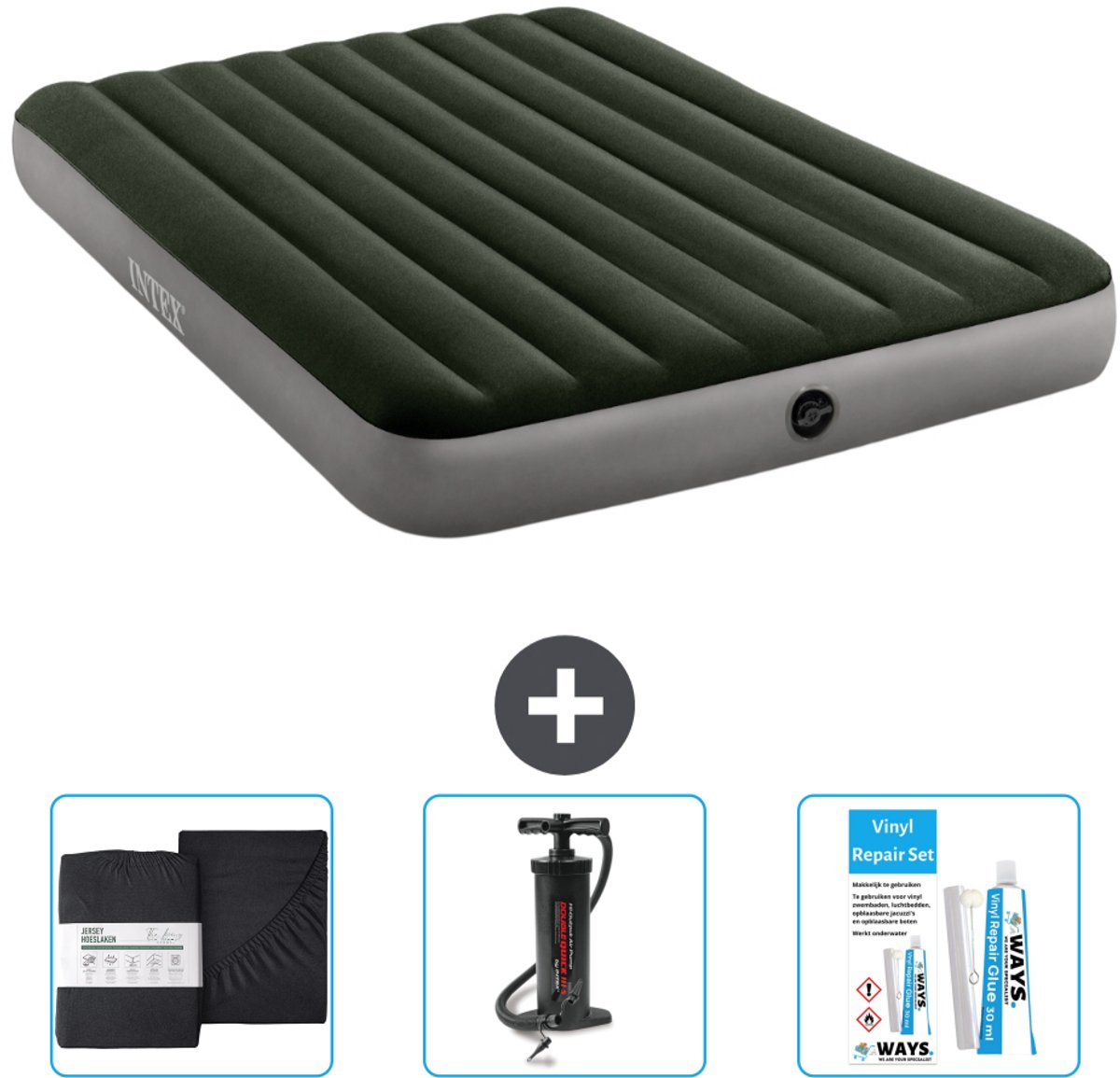 Intex Luchtbed - 2-Persoons - 152 x 203 x 25 cm - Groen - Inclusief Accessoires CB7