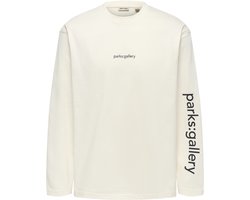 Only & Sons T-shirt Onsfred Text Life Rlx Ls Tee 22039981 Egret/parks Gallery Mannen Maat - S