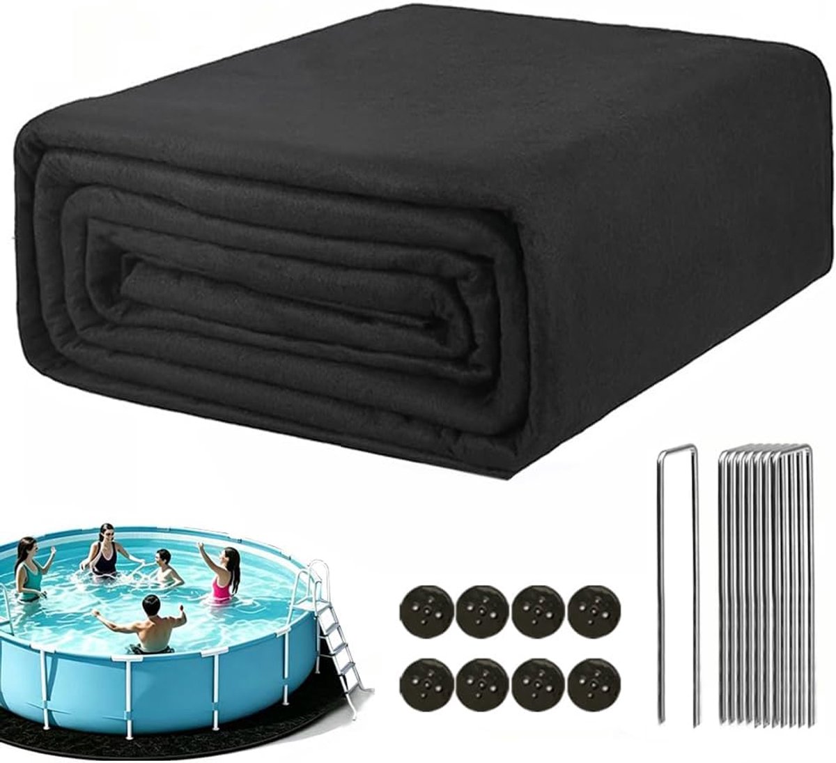 Zwembadonderlegger rond 300cm,zwembadmatten voor de bodem van het zwembaden - ShopVlot