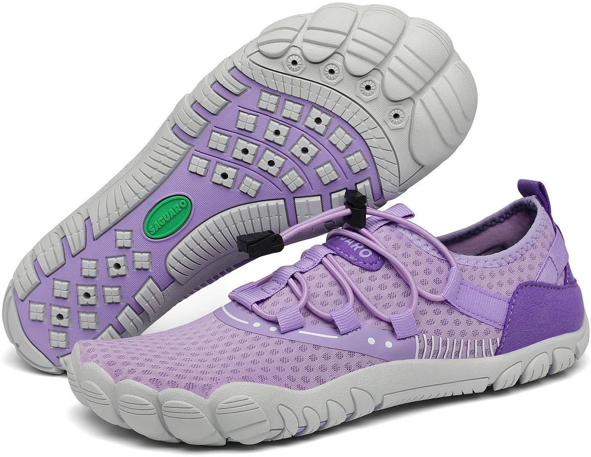 SAGUARO Badschoenen voor dames en heren, waterschoenen, zwemschoenen, sneldrogende aquaschoenen, maat 36-48, lila, 39 - ShopVlot