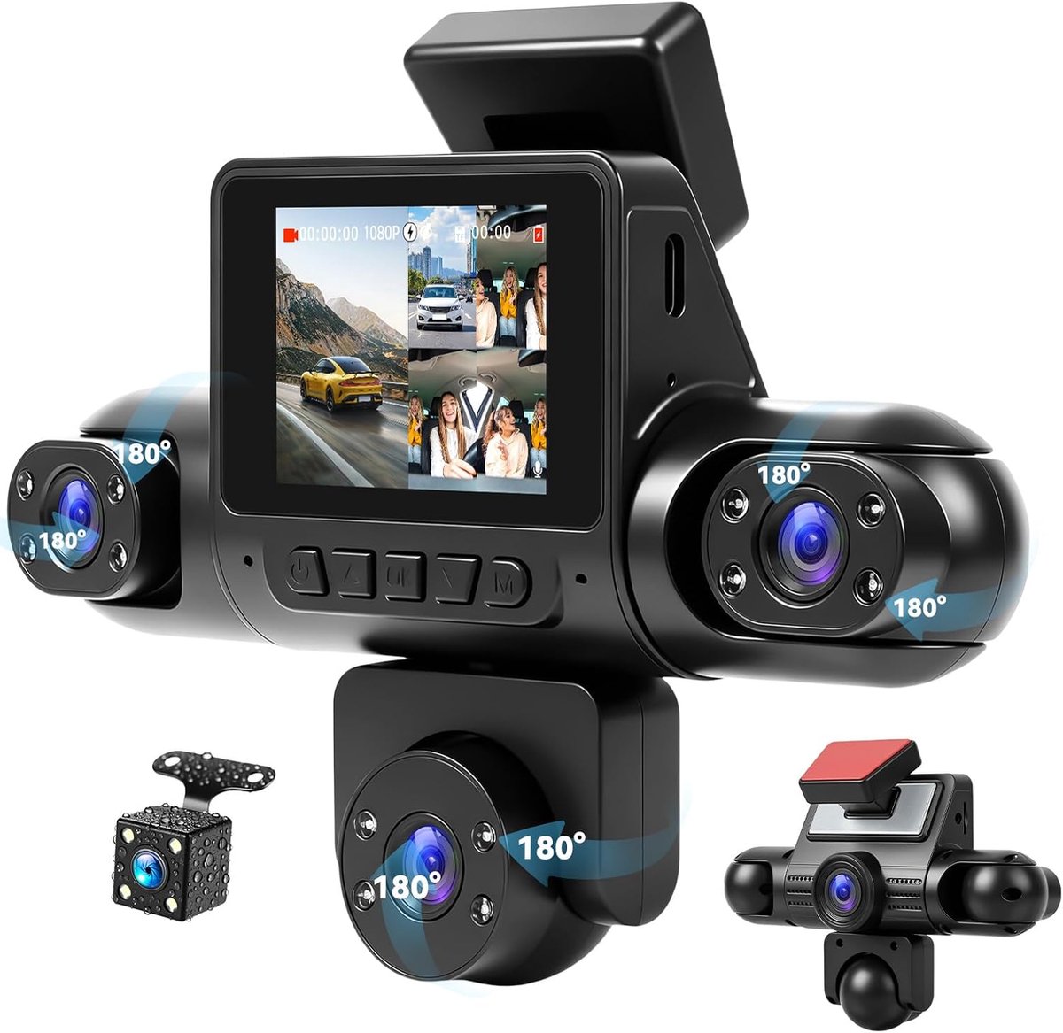 5-kanaals dashcam 1080P auto dashcam 5 camera - ShopVlot