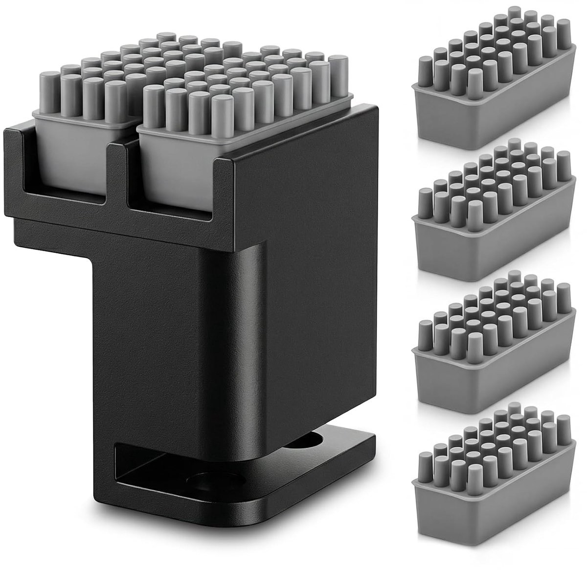 3D-printermondreinigingsgereedschap met 1 reinigingsborstel van aluminiumlegering + 4 siliconen borstels, meerkleurige - ShopVlot