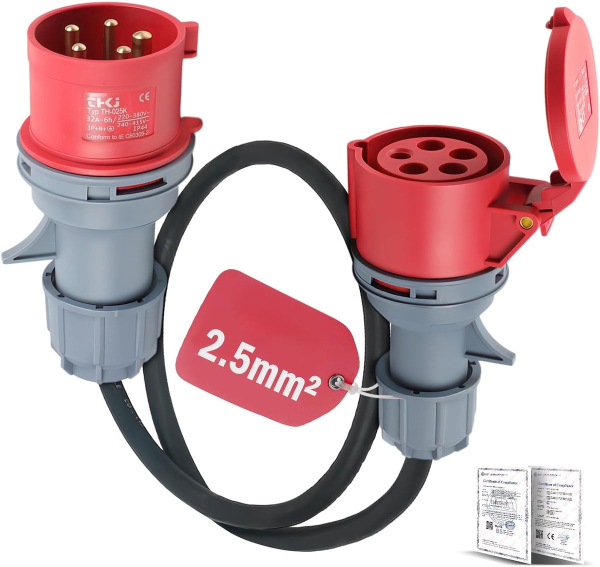 CEE Adapter 32A to 16A Power Adapter (1m) - ShopVlot