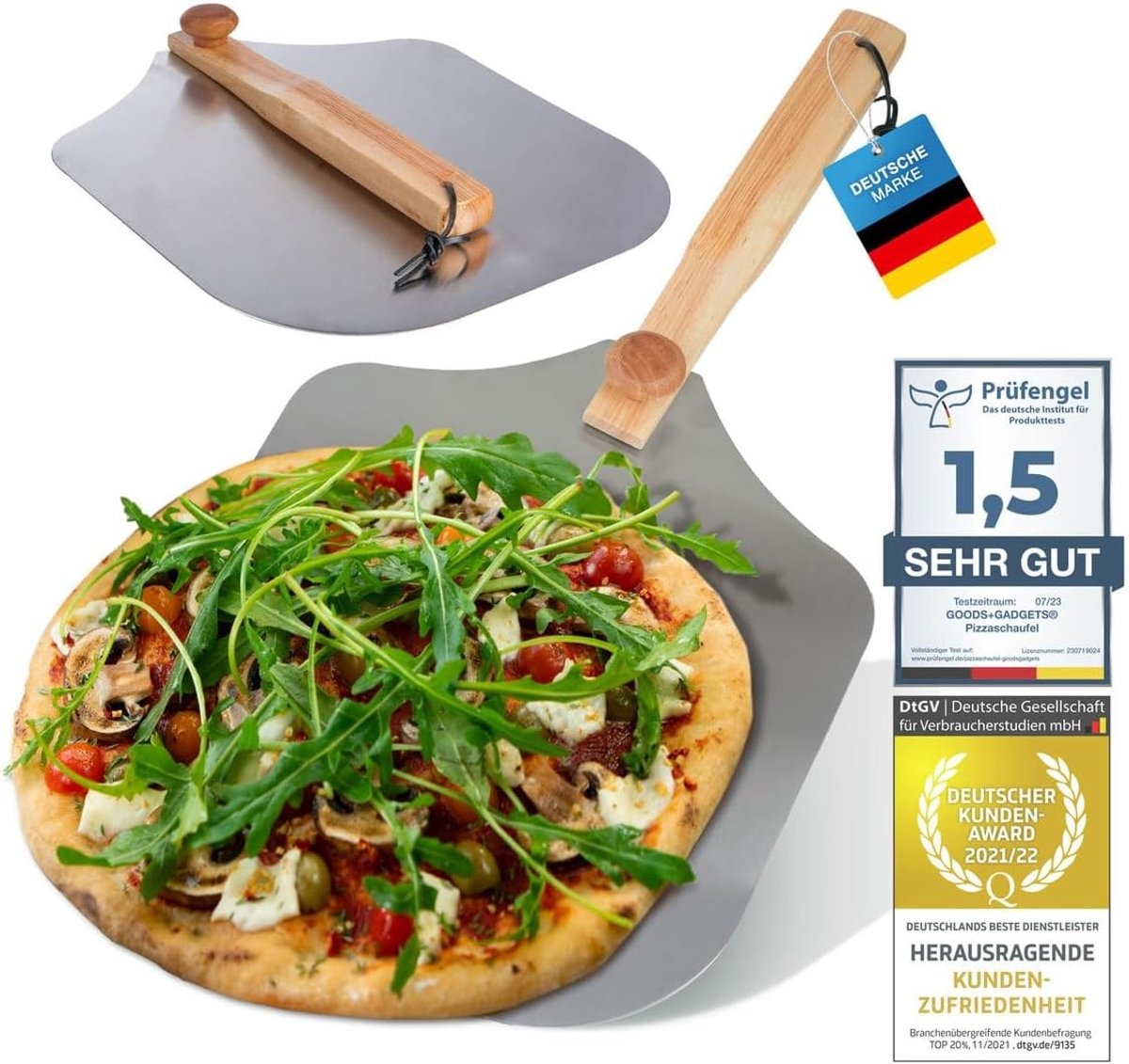 Pizzaschaar - Roterende handgreep - Premium model - Voor Pizzabakkers