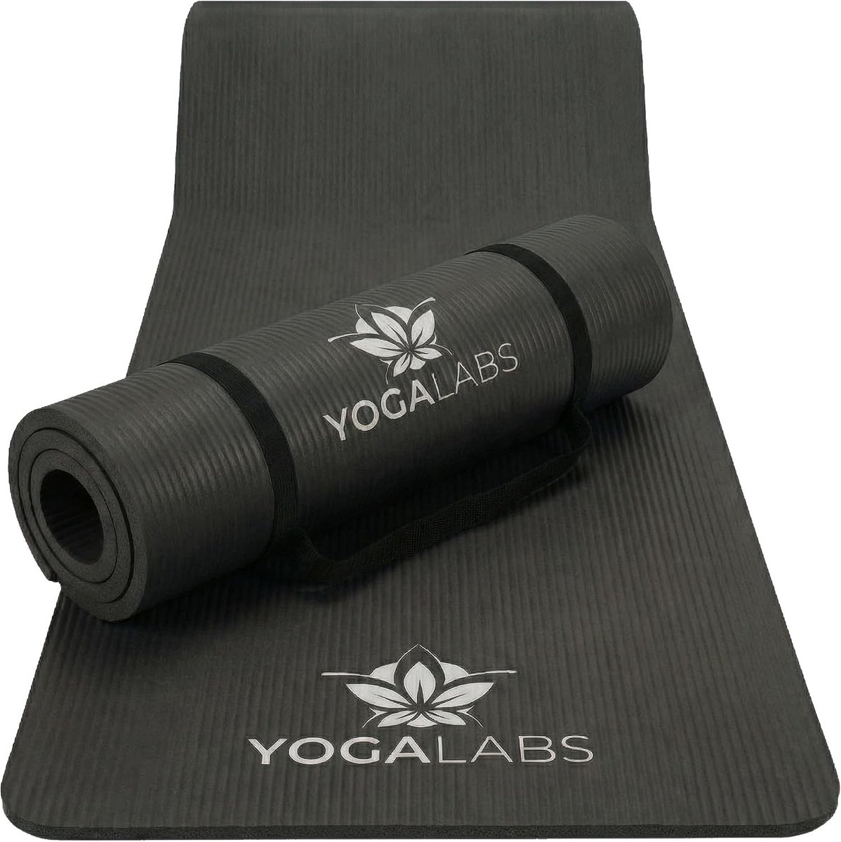 Fitnesmat - Fitnessmat - Zwart - 183 x 61 x 1,5 cm - Antislip en Gewrichtsvriendelijk - Voor Yoga en Pilates