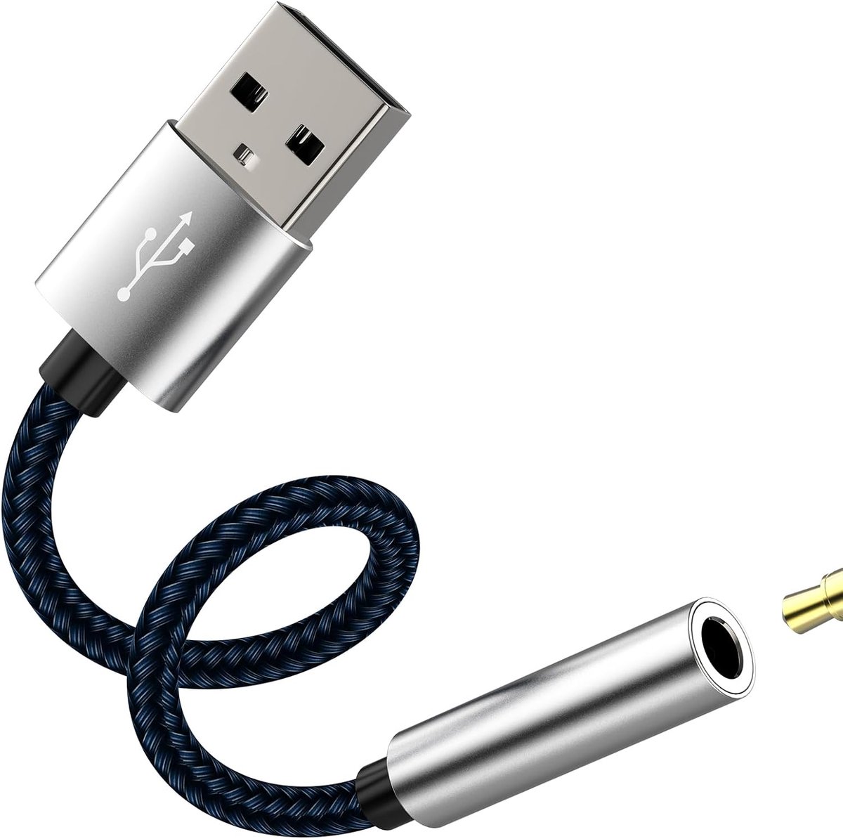 Externe geluidskaart adapter USB jack audio hoofdtelefoon naar 3,5 mm bus PC kabel USB-A mannelijk compatibel met - ShopVlot