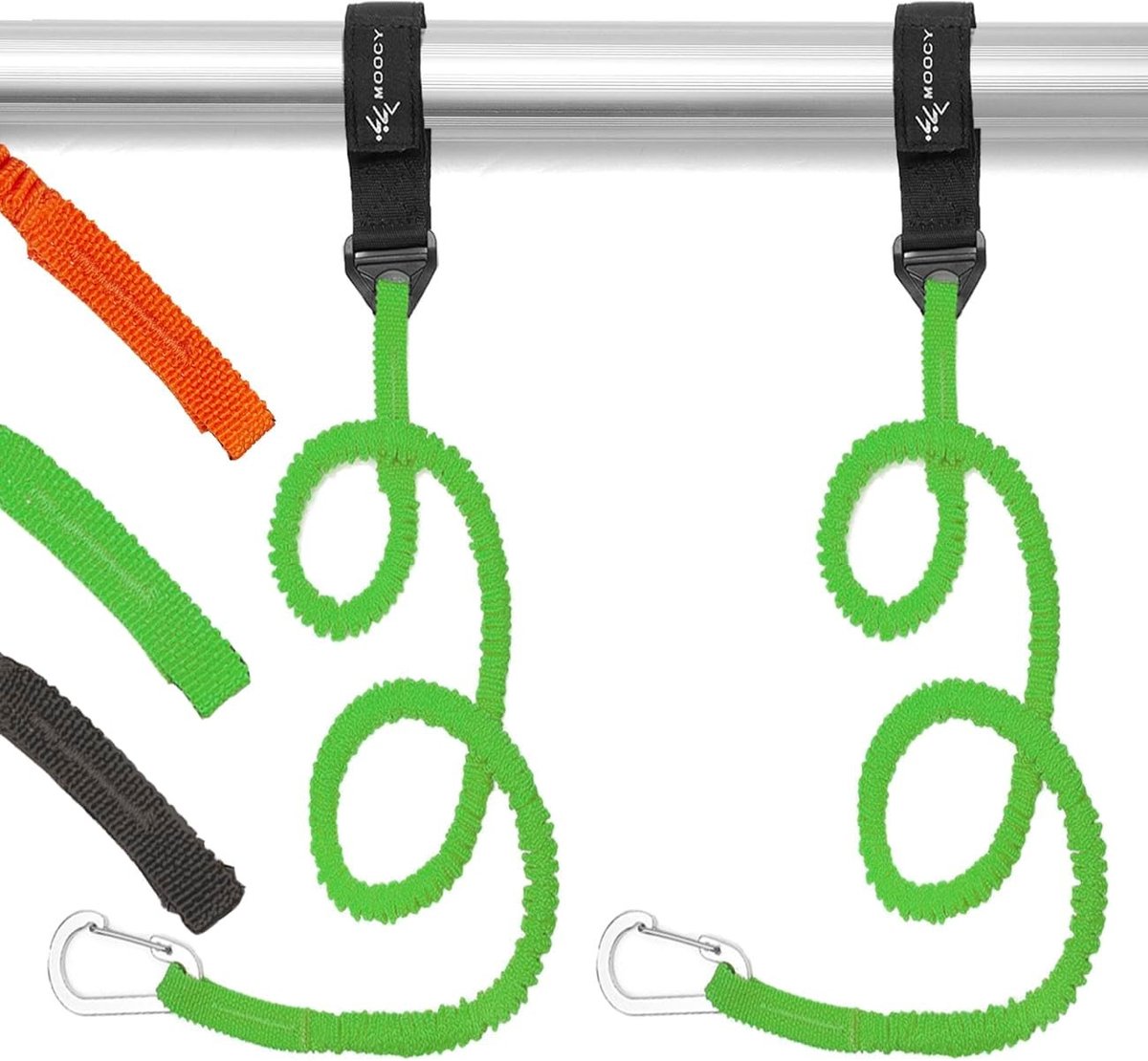 Kajakpeddelriem - Groen - 2 Pack - Rekbaar Spiraalvormig Koord - Voor Kajaks en Hengels