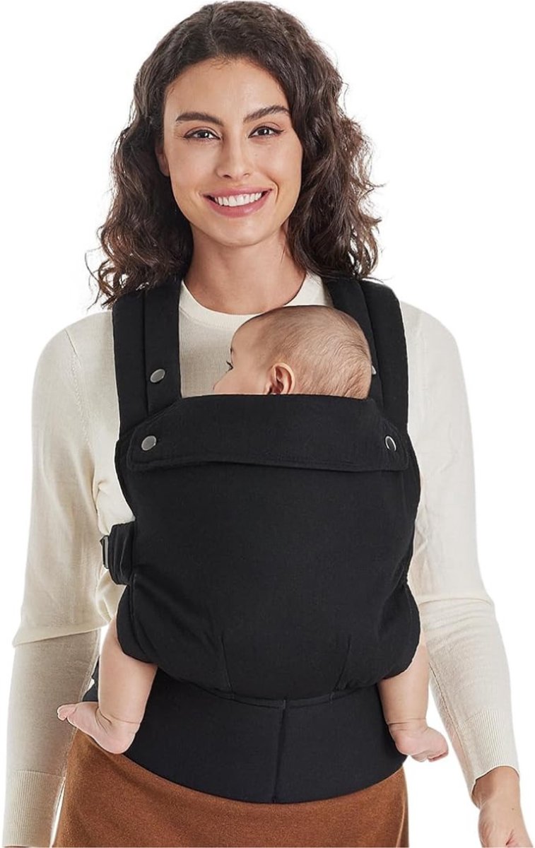 Verte Ergonomische Draagzak - Draagzak – Ergonomisch – Comfortabel en Licht – Geschikt voor Baby’s van 3 tot 20 kg – Gemakkelijk Aan te Trekken – Ideaal Om je Handen Vrij te Hebben Tijdens het Ouderschap - Zwart