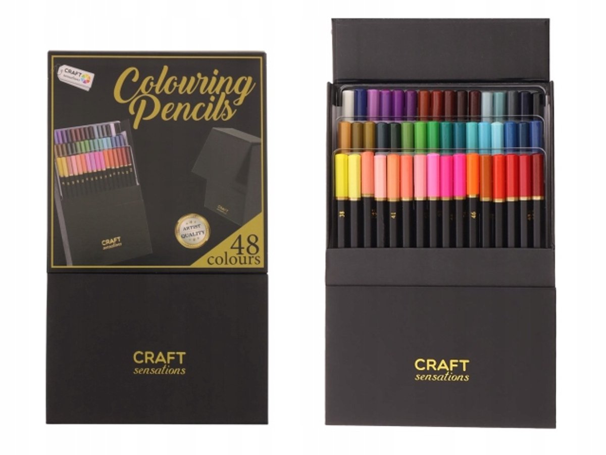 Merkloos Kleurpotloden Set - 48 Levendige Kleuren in Luxe Cadeaubox