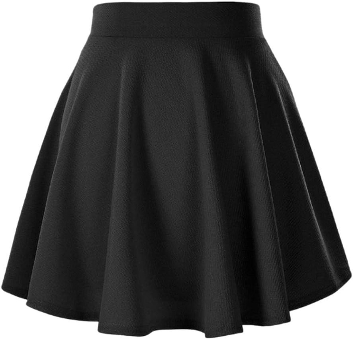 Basic Solid Versatile Stretchy Casual Mini Skater Skirt Girls Bell Skirt Tennis Skirt Pleated Skirt - ShopVlot