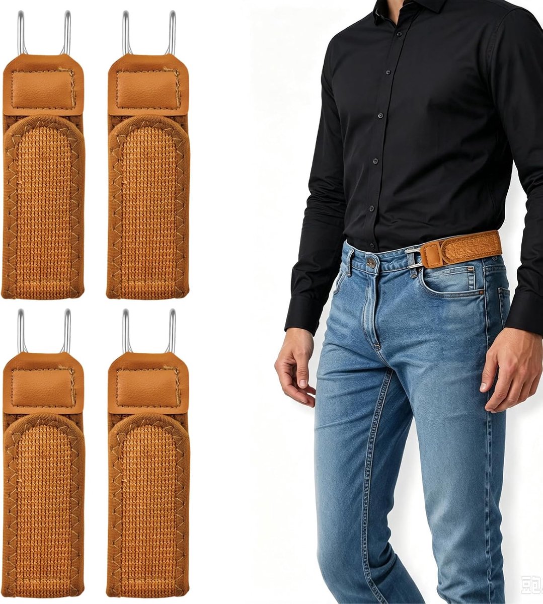 Gesploze elastische onzichtbare tailleriem met metalen haken, verstelbare uniseks tailleriem voor dames en heren, 4 - ShopVlot