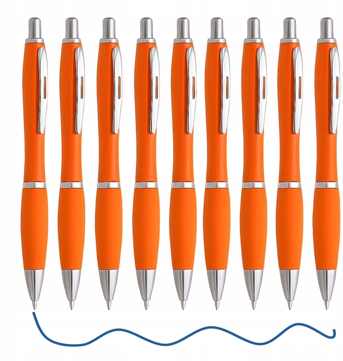 10x ABS Ballpoint Pen met Knop & Zachte Grip - Blauwe Inkt