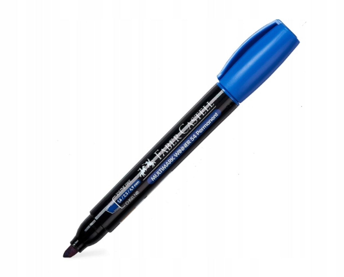 Faber-Castell Permanente Marker Blauw, Ronde Punt, 2-5 mm