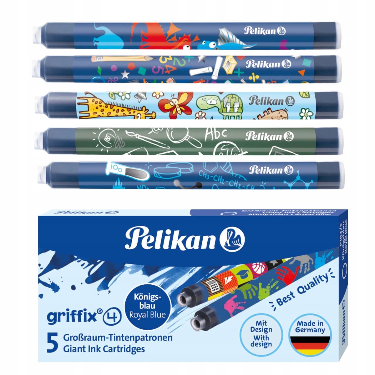 Pelikan Griffix Lange Inktpatronen Blauw - 5 Stuks