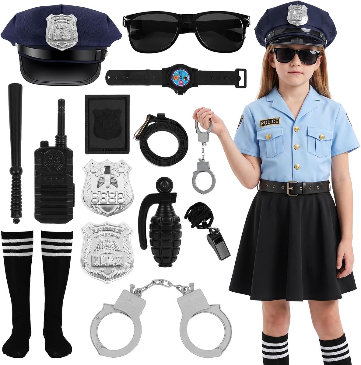 Politieagent Kostuum Meisjes - Luxe Rollenspel-Set - Inclusief accessoires - Ideaal voor verkleedfeestjes - ShopVlot