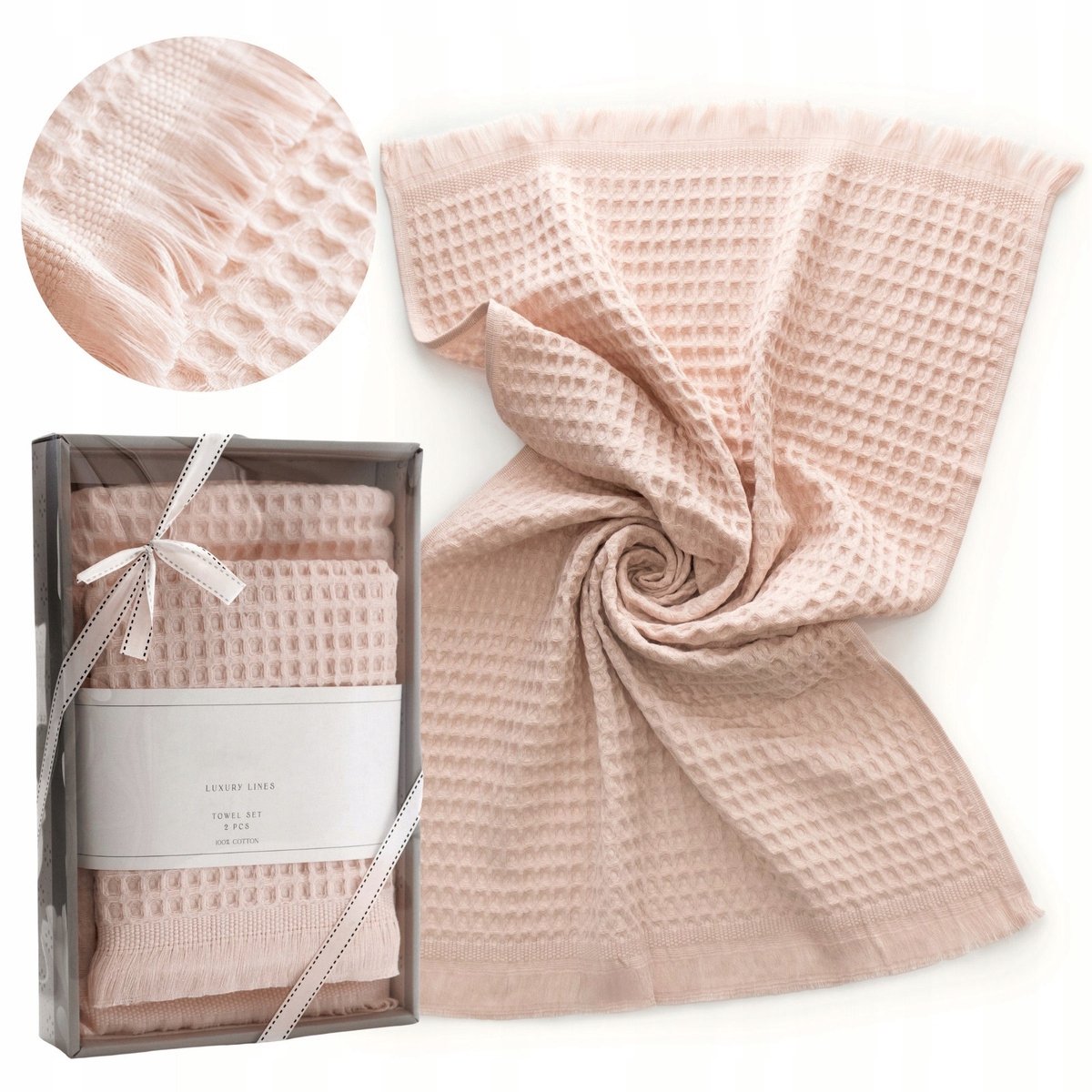 Luxe Katoenen Handdoekset Cinar Nil met Franjes - 2 stuks