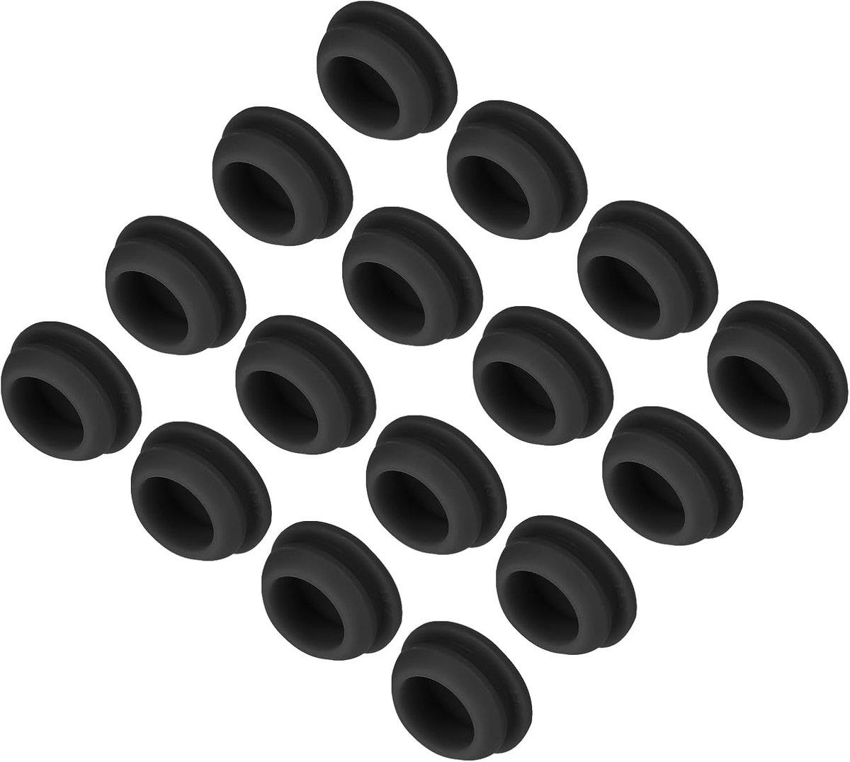 Silicone stoppertjes 16Pcs - 13mm diameter - zwart - voor het afdichten van apparaten - ShopVlot