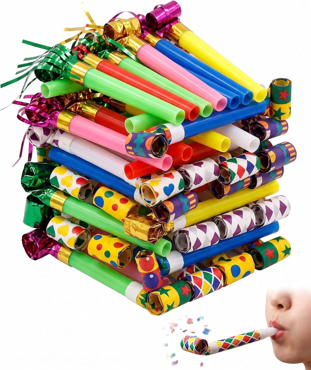 Feestfluitjes set 40 stuks - kleurrijk - veilig en duurzaam - voor vrolijke feesten - ShopVlot