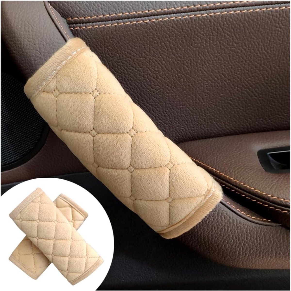 Auto deurhandgreep beschermhoes set van 2 - zachte pluche - universele pasvorm - verhoogt comfort - ShopVlot