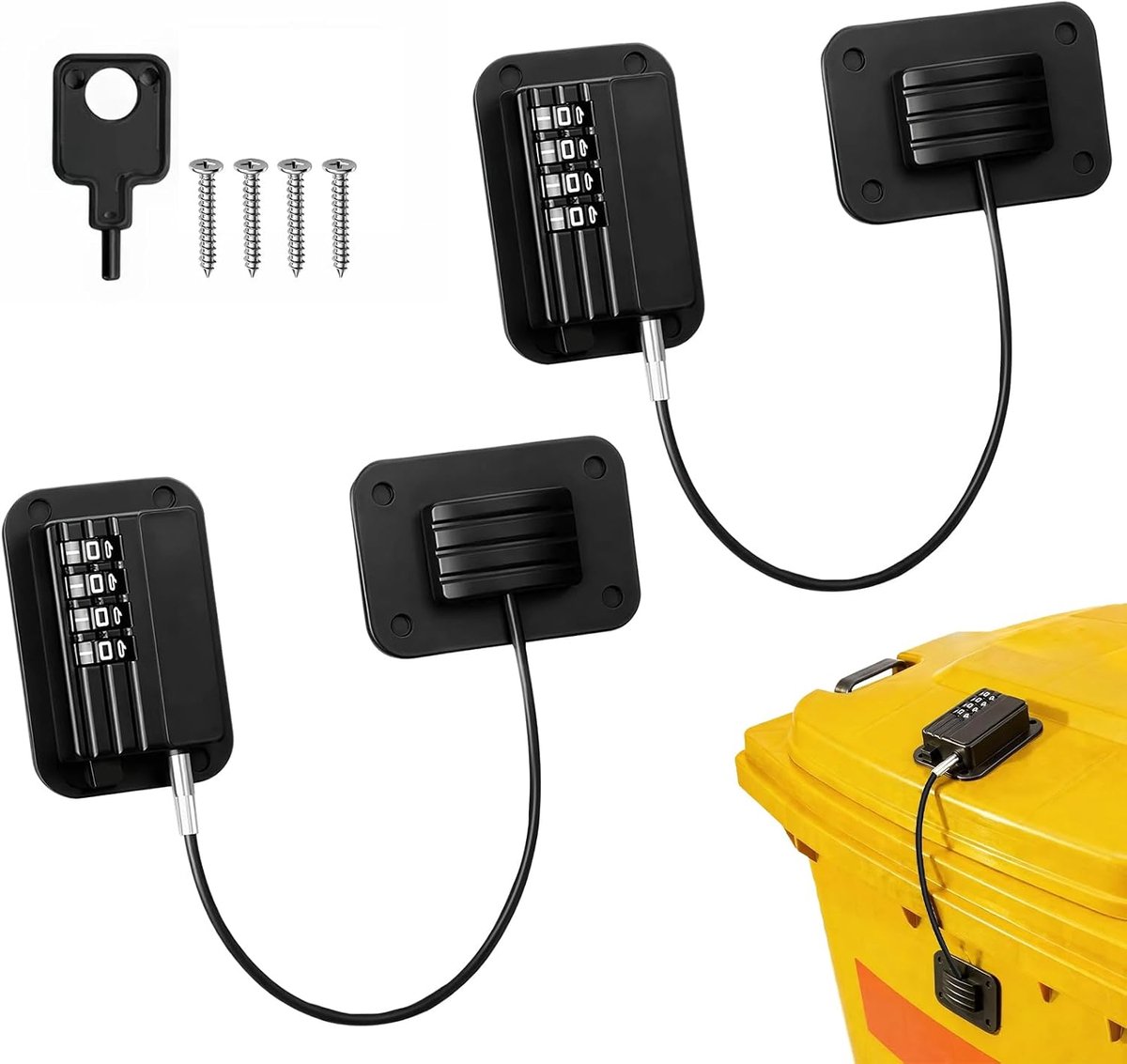 Vuilniscontainerslot met veiligheidscode - ABS-behuizing - robuust materiaal - voorkomt ongeoorloofd vullen - ShopVlot