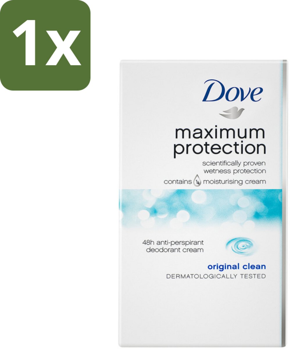 1 x Dove Deodorant Stick - Maximum Protection - Original Clean - 45 ml - Anti-transpirant Stick - Deodorant Stick - Maximum Protection - Anti-transpirant - Zweet En Geur
