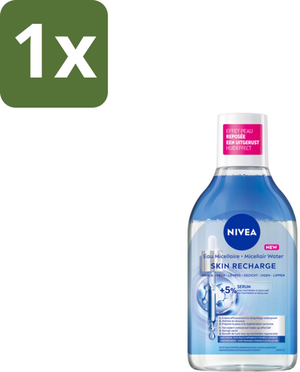 1 x NIVEA - Micellair Water - Serum Verrijkt Opladend - Verwijdert Waterbestendige Make-up - 400 ml - Gevoelige Huid - Micellair Water - Serum Verrijkt - Reiniging - Hydraterend