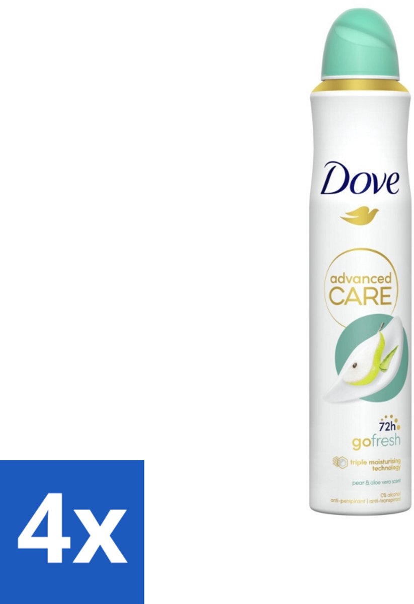 4 x Dove Deodorant Spray - Peer & Aloë Vera - 200 ml - Deodorant Spray - Anti-transpirant - Dove - Peer & Aloë Vera - 72 Uur Bescherming