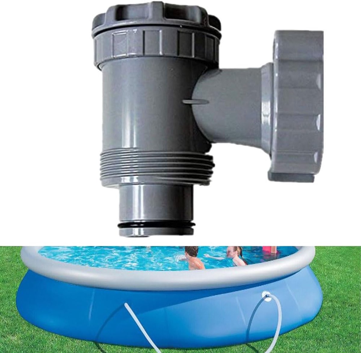 Zwembad Pomp Plunjerklep - 38mm Slangverbinding - Eenvoudige aan/uit bediening - Geschikt voor bovengrondse zwembaden - ShopVlot