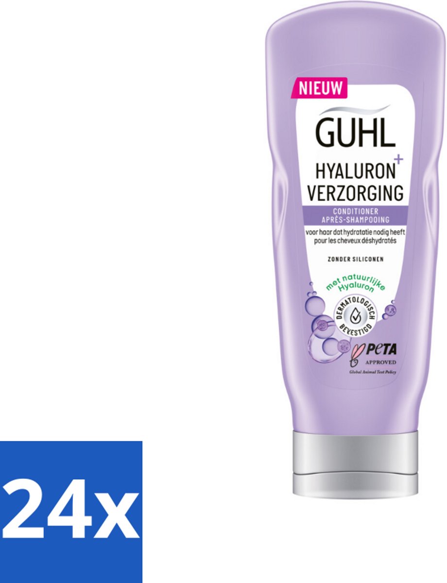 24 x Guhl - Conditioner - Hyaluron+ Verzorging - 200 ml - Hydraterende Conditioner - Hyaluron Conditioner - Droog Haar - Haarverzorging - Conditioner Voor Droog Haar