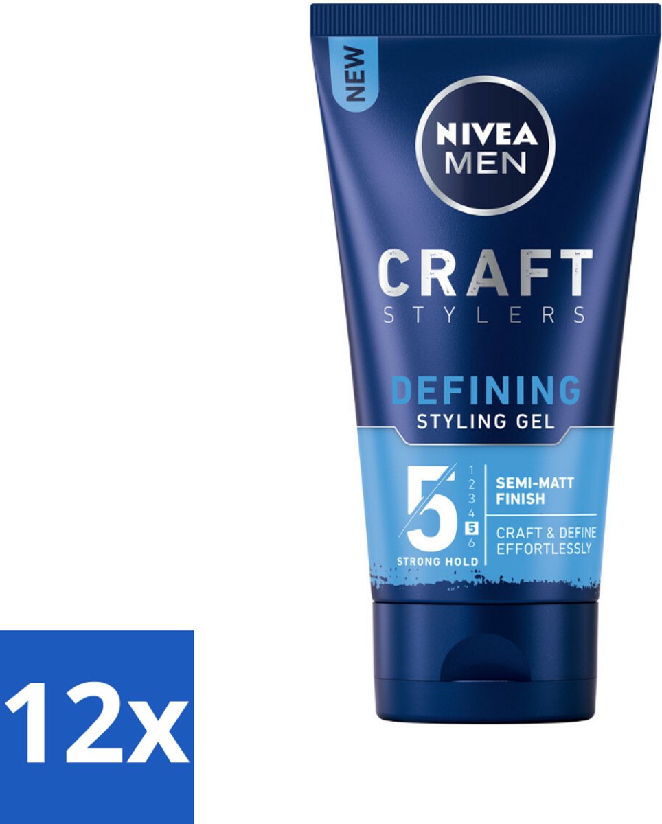 12 x NIVEA MEN - Styling Gel - Matte Finish - 150 ml - Haarkleur - Haartypen - Haartypen - Haartypen - Haartypen