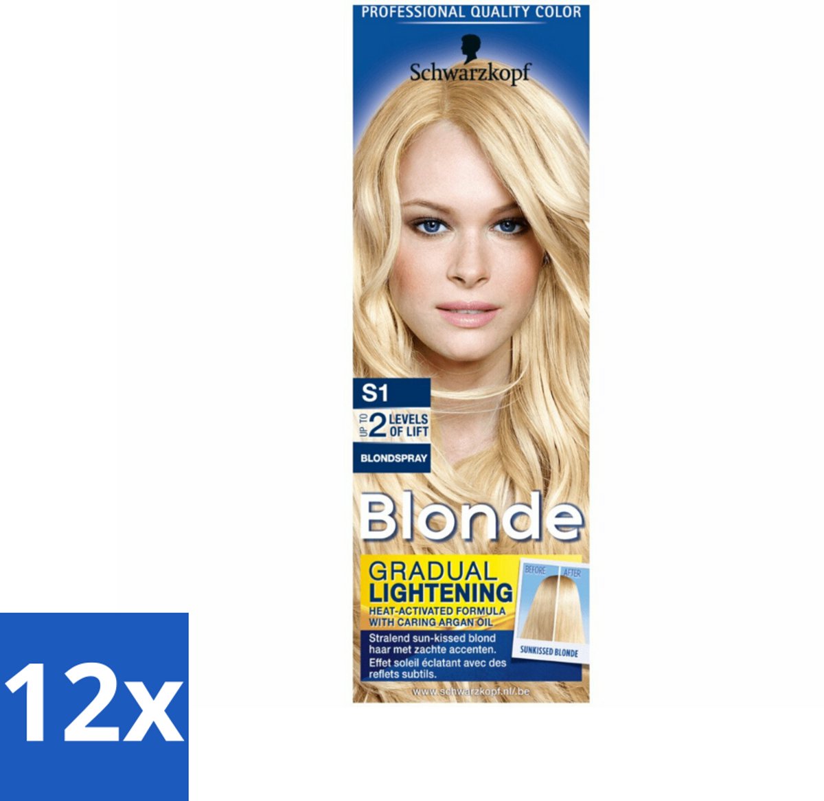 12 x Schwarzkopf - Blondspray - Blonde Super S1 - Blond Haar - Haarverlichting - Blonde Spray - Subtiele Blond - Zonlicht Effect