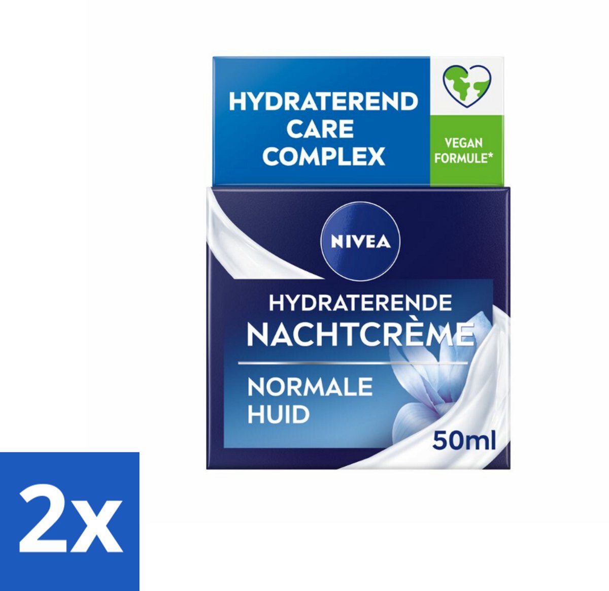 2 x NIVEA - Nachtcrème - Essentials Hydraterend - Voor normale tot gemengde huid - Met Lotusextract, Waterlelie-extract, Vitamine E & Provitamine B5 - 50 ml - Nivea Essentials - Nachtcrème - Hydraterende Crème - Normale Huid - Gemengde Huid
