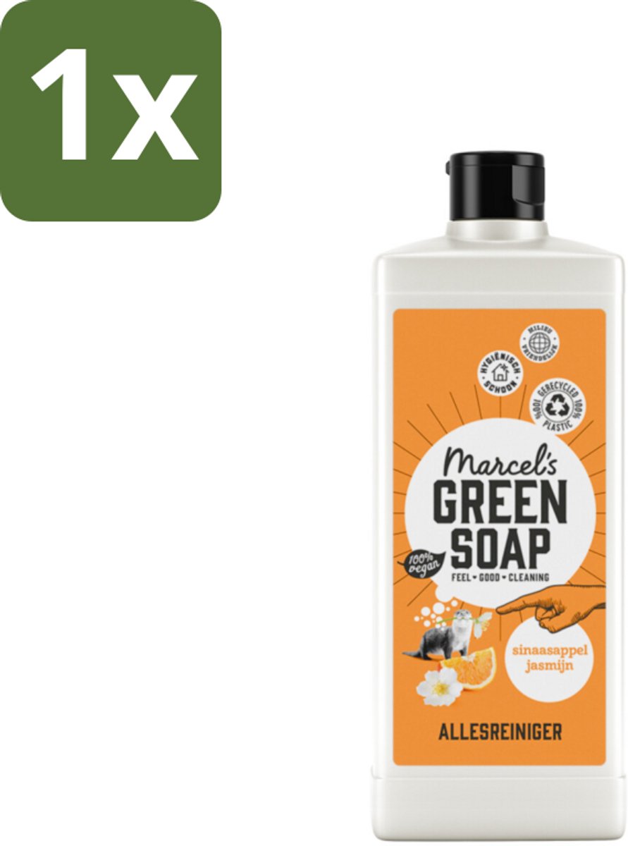 1 x Marcel's Green Soap - Allesreiniger - Sinaasappel & Jasmijn - Natuurlijk & effectief - 750 ml - Allesreiniger - Natuurlijke Reiniger - Plantaardige Zepen - Vet Verwijderen - Vuil Verwijderen