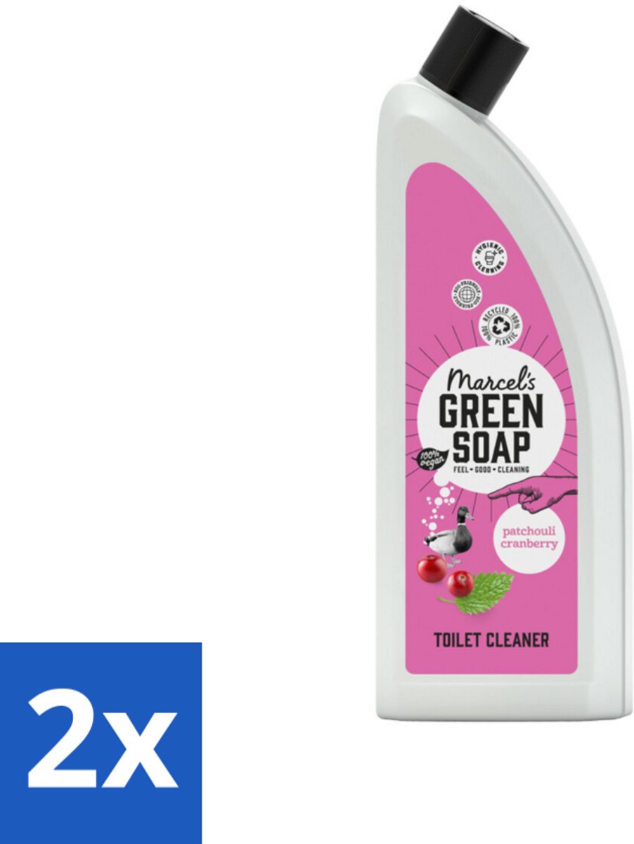 2 x Marcel's Green Soap - Toiletreiniger - Patchouli & Cranberry - Krachtige frisheid - Toilet Schoonmaak - Milieuvriendelijke Schoonmaak - Biologisch Afbreekbare Schoonmaak - Vegan Toiletreiniger - Natuurlijke Toiletreiniger