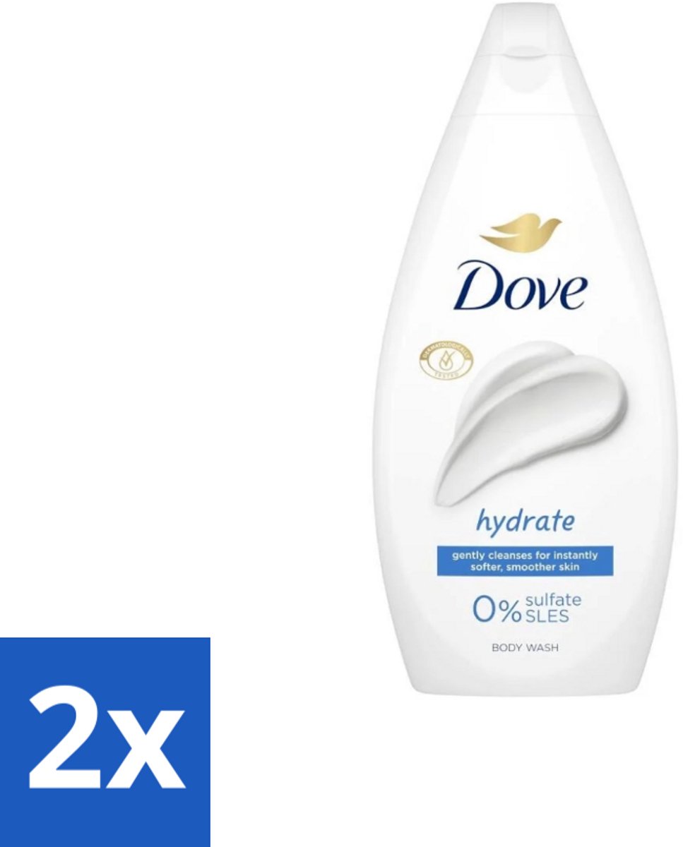 2 x Dove Douchecrème - Hydrate - 450 ml - Douchegel - Dove - Hydraterende Douche - Zachte Huid - Droge Huid