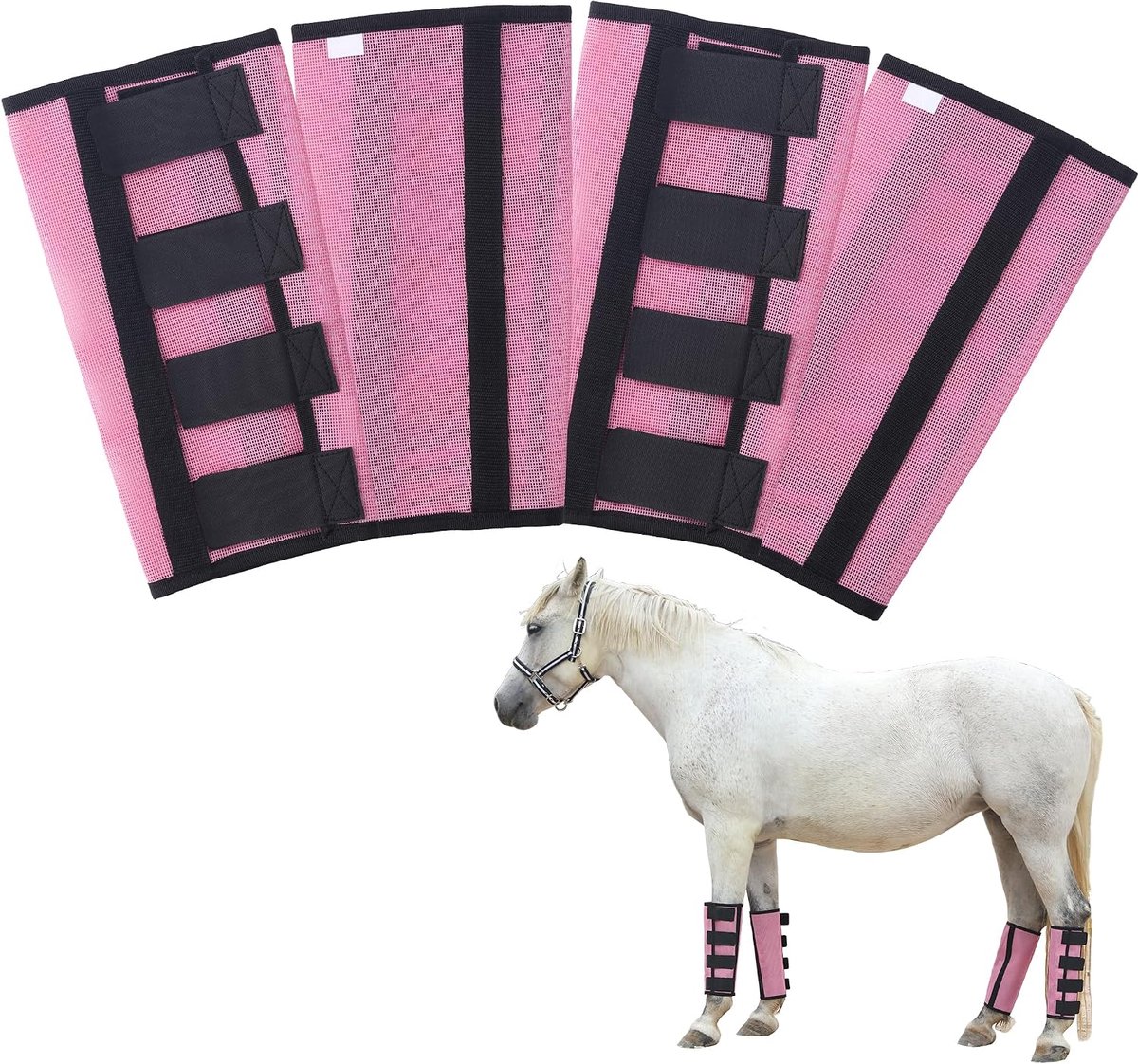 Vliegengaiters Set van 4 - Ademend, Lichtgewicht en Antislip - Bescherming voor gevoelige paardenpootjes - ShopVlot