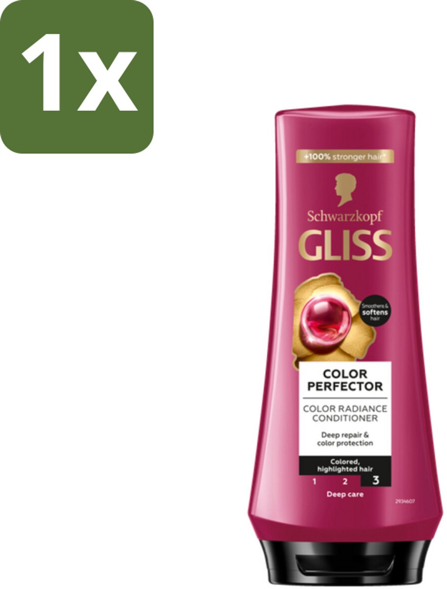 1 x Gliss - Hair Repair - Conditioner voor Kleurbehoud en Glans - 200 ml - Kleurbehoud Haar - Glans Haar - Haar Reparatie - Haar Verzorging - Geverfd Haar