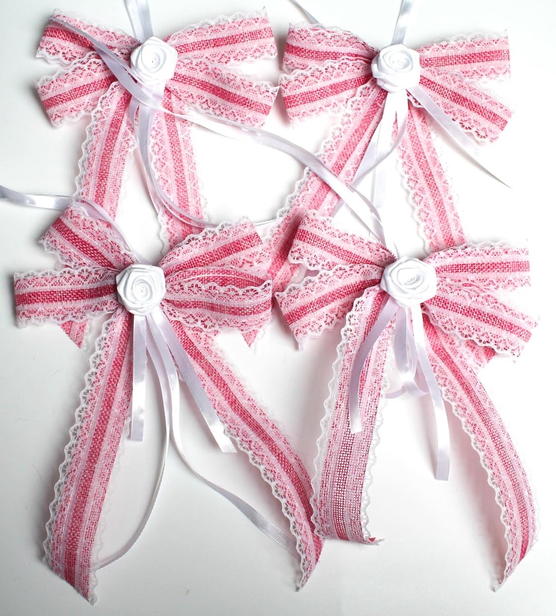 4 pieces jute bows 14 x 16 cm bow jute linen jute linen wedding Christmas - ShopVlot