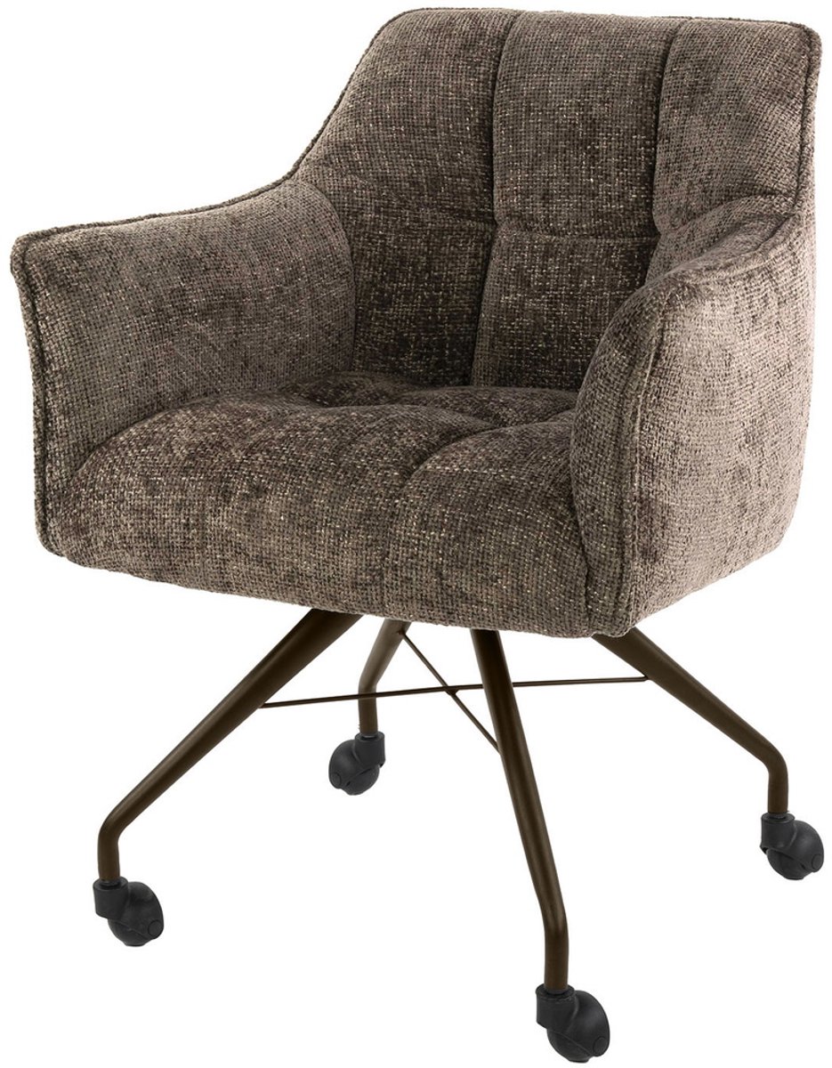 Giga Meubel Eetkamerstoel Hoven - Taupe - Incl. Wieltjes - Set van 2
