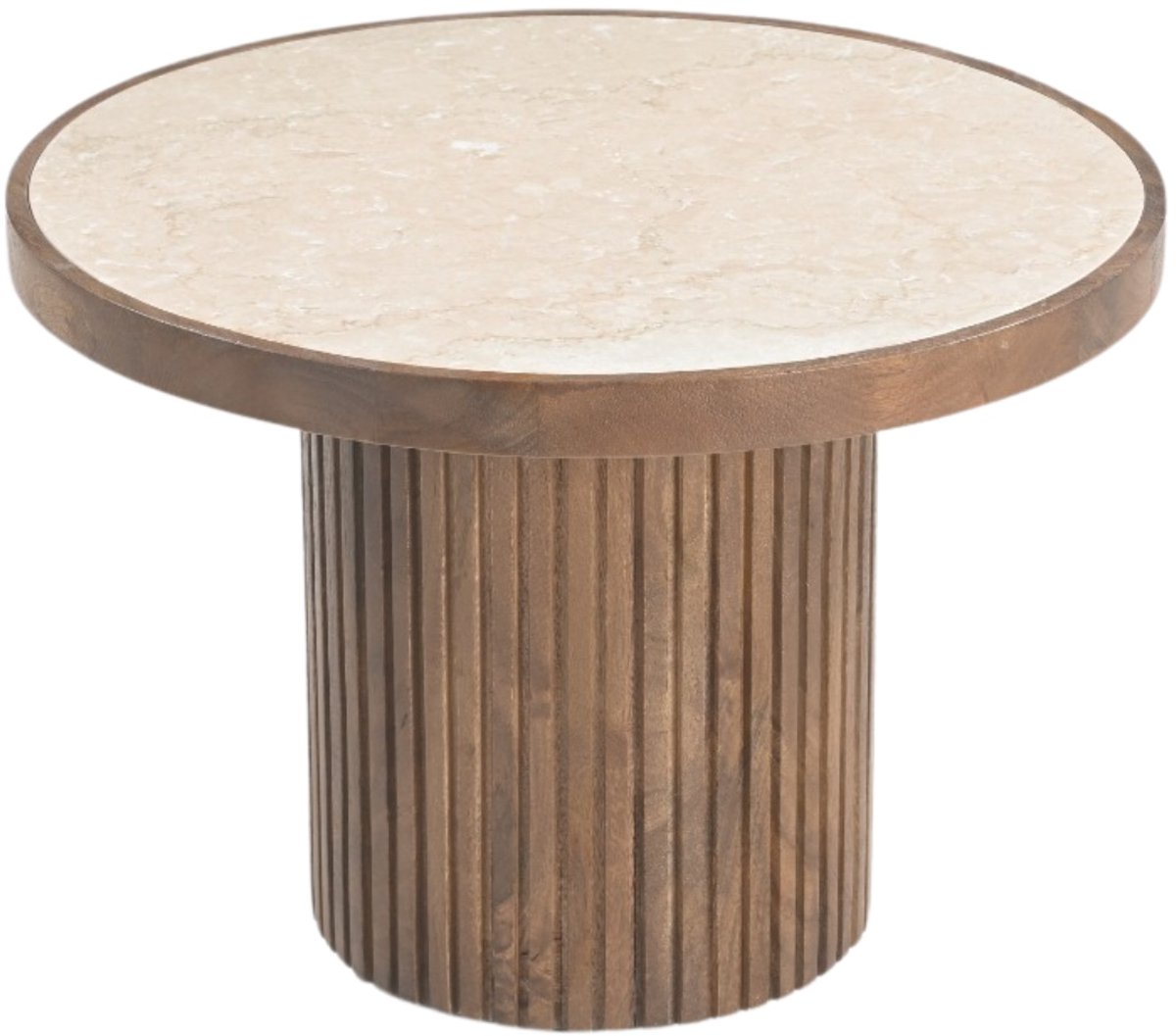 DÉJA Living Salontafel Tervo - Donkerbruin Marmer - Ø60cm