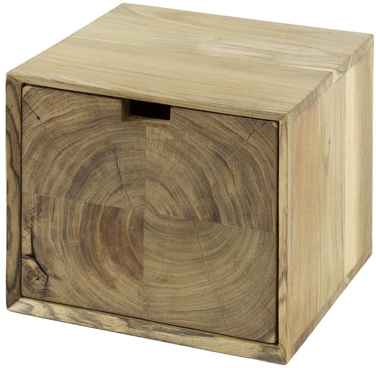 Giga Meubel Nachtkastje Block - Naturel Acaciahout - 30x29x25cm