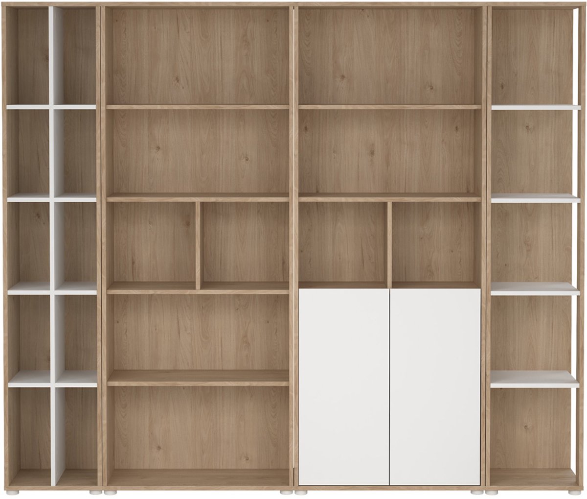 Giga Living Boekenkast Sign - Wit/Naturel - 241x34x205cm