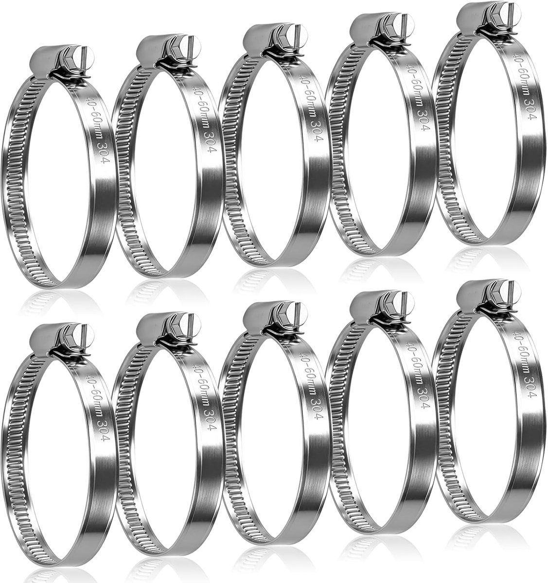 Hose clamps 40-60mm - RVS 304 - Verstelbaar - Ideaal voor kleine leidingen - ShopVlot