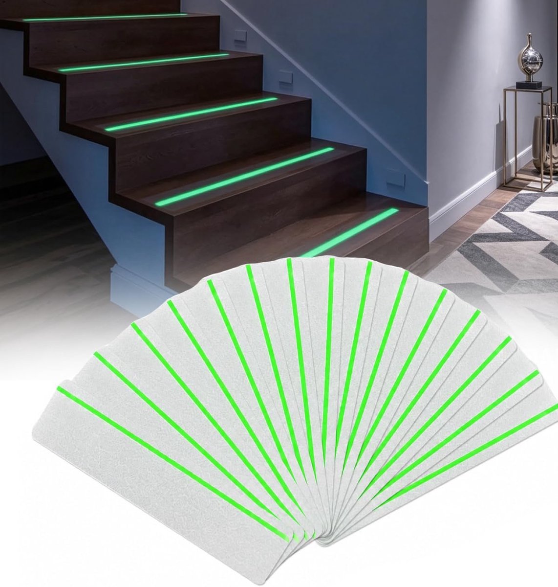 Antislipstrips voor trappen 10 x 61 cm - transparant - veilig en slipvast - eenvoudig te installeren - ShopVlot