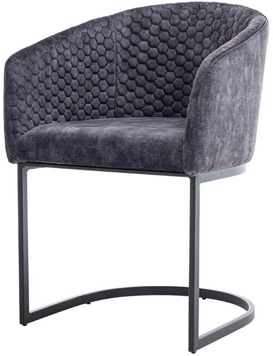 Tower Living Eetkamerstoel Pellaro - Donkergrijs Stof - 56x58x79cm