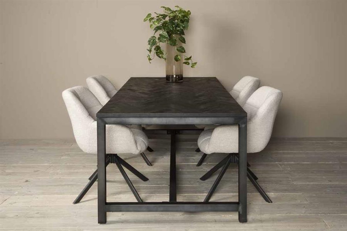Tower Living Eettafel Ziano - Rechthoek Zwart Hout - 200x100x76cm